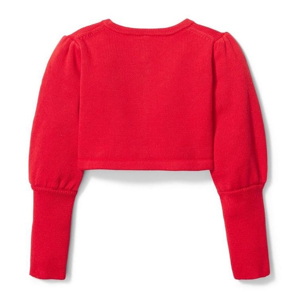 Janie&Jack Cropped Puff Sleeve Cardigan - Picture 2 of 4